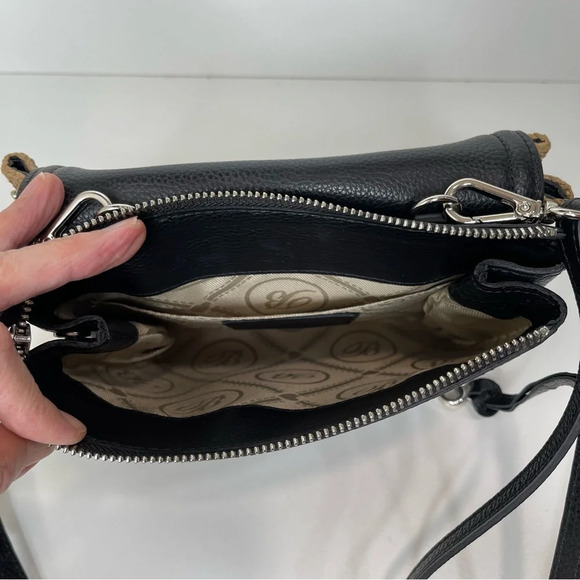 Brighton Eve Straw Messenger Cross Body Wheat-Black Handbags quiet luxury - Picture 14 of 16